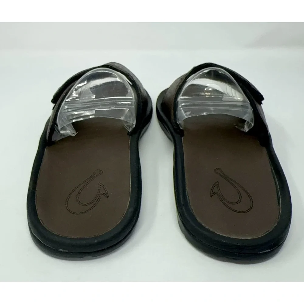 Olukai Kekoa Slide Sandals Men's Size 9 Dark Java Adjustable Beach Comfort Water